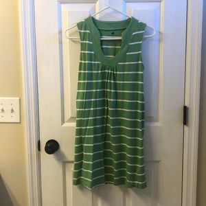 Banana republic green with white stripe sun dress